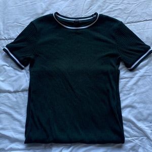 Green and white bodycon dress